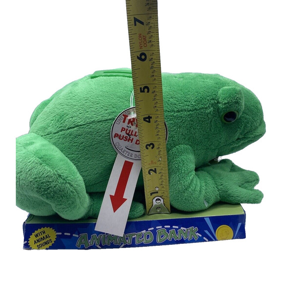 Mark Feldstein Animated Bank Plush Stuffed Frog Toy NEW NOW Unused Vintage - Picture 8 of 10